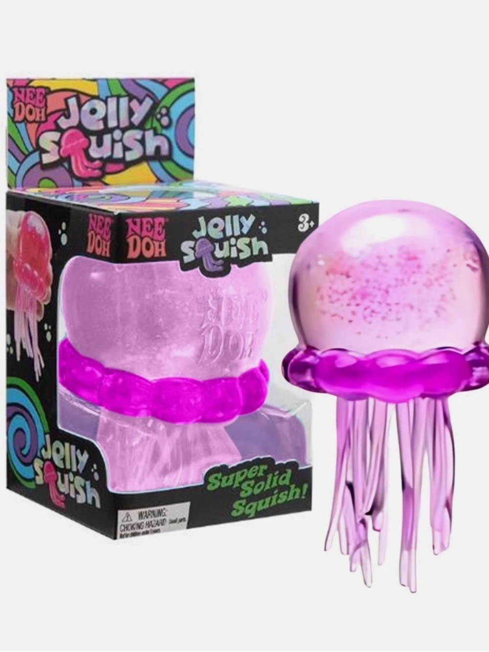 Purple Nee Doh Jelly Squish Pink Jellyfish Squishy Toy - Picture 3 of 4